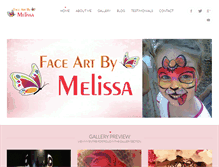 Tablet Screenshot of faceartbymelissa.com